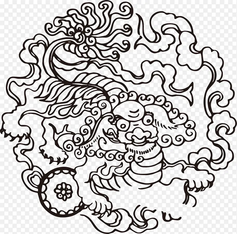 古典龙戏珠花纹