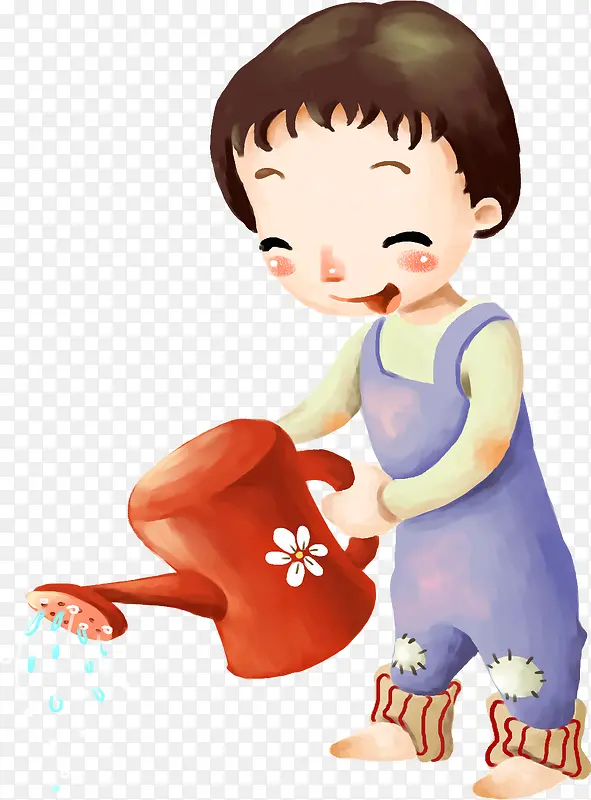 韩国手绘卡通小人物微笑