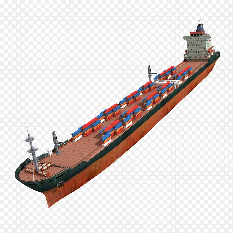 长条橘黑色大型海运船