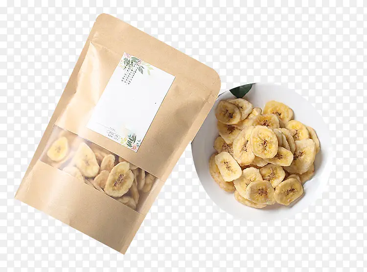 密封包装香蕉干素材