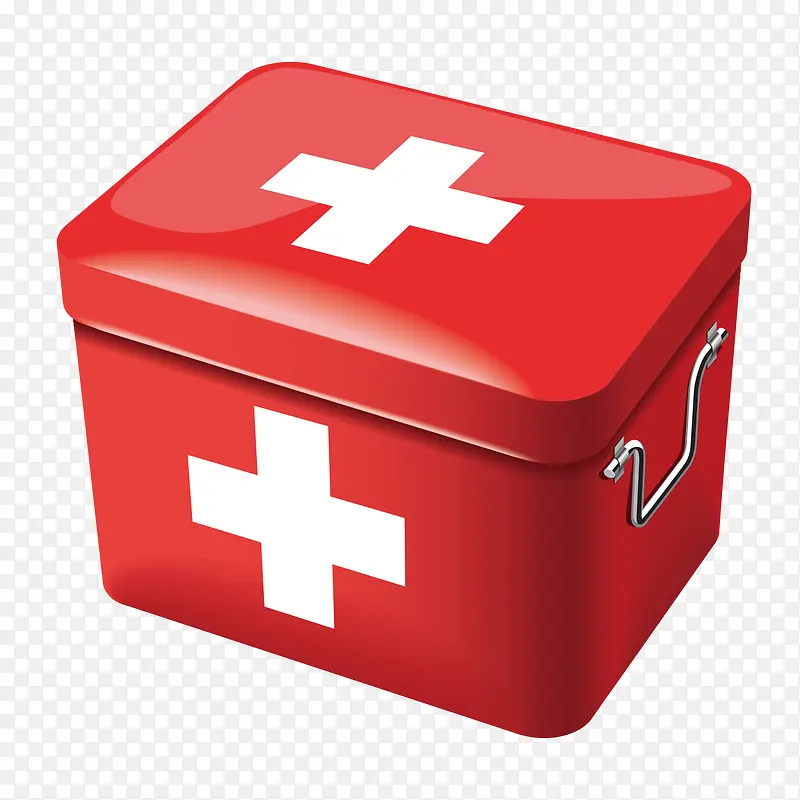 卡通红十字医药箱