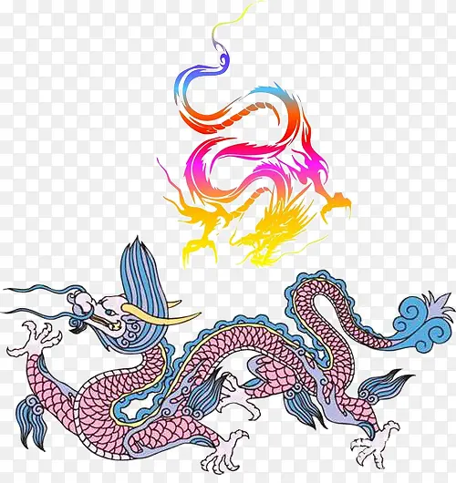 彩色飞舞的龙
