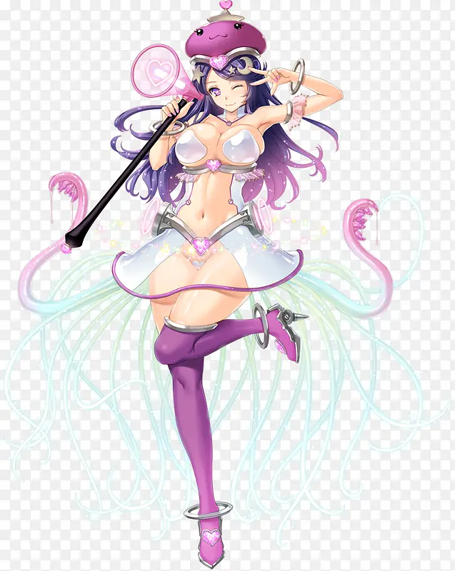 卡通立绘白色内衣女孩