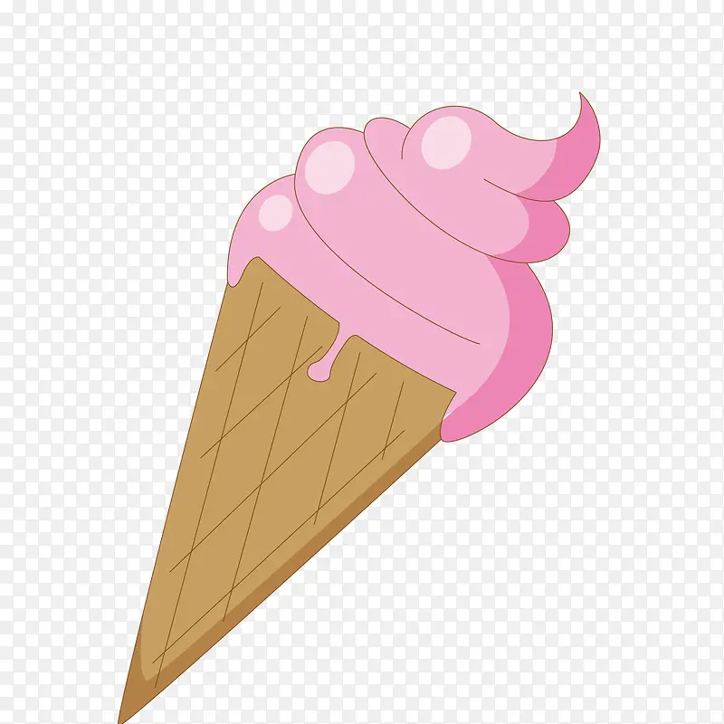 甜筒冰淇淋设计矢量图