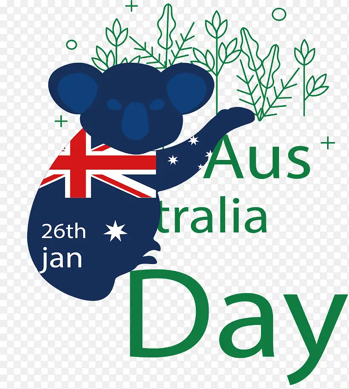 蓝色考拉澳大利亚国旗