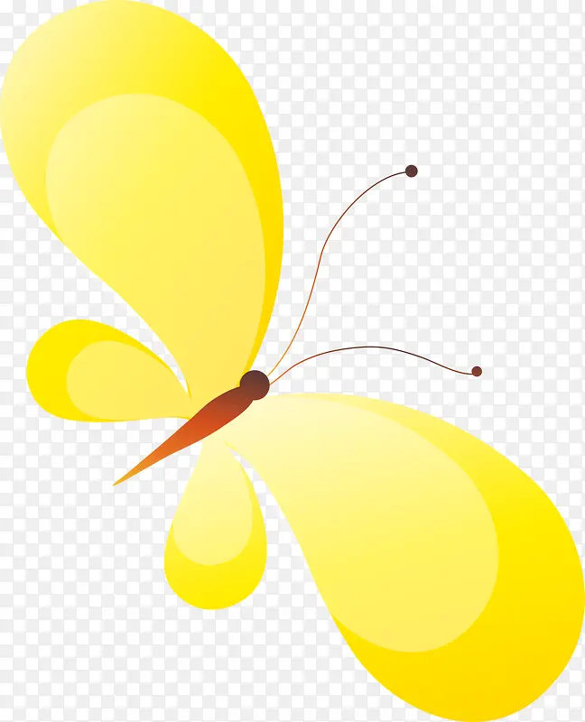 黄色卡通蝴蝶