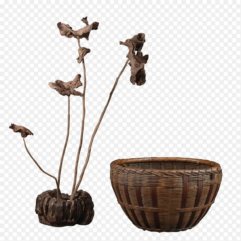 荷花复古镂空木雕