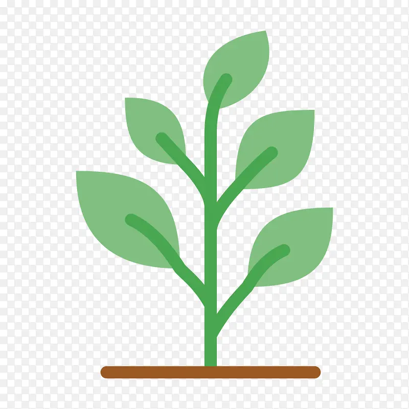 扁平化绿色植物元素