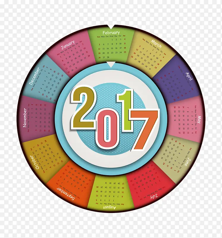 2017年日历矢量素材