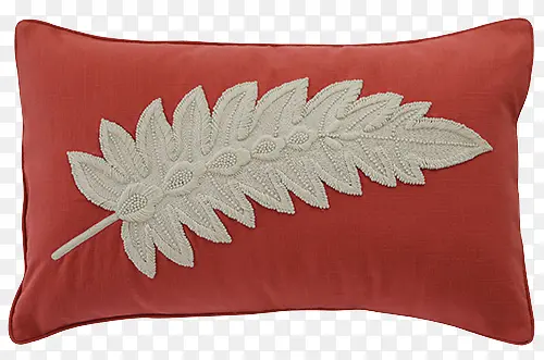 红色叶子枕头长方形