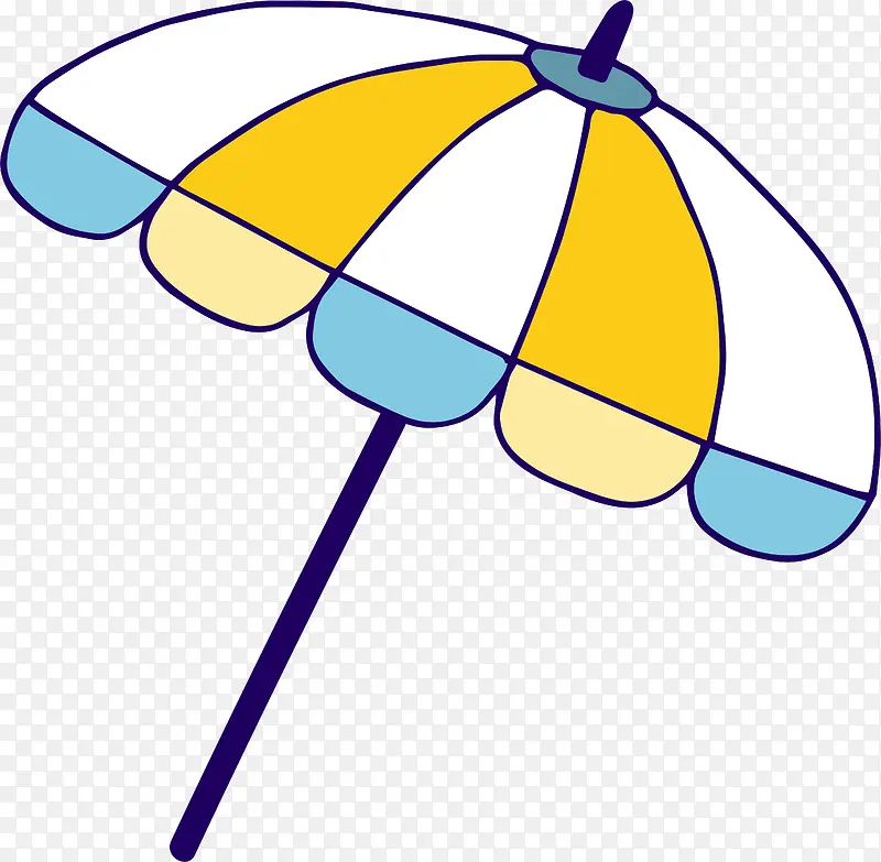 手绘清新旅游遮阳伞太阳伞