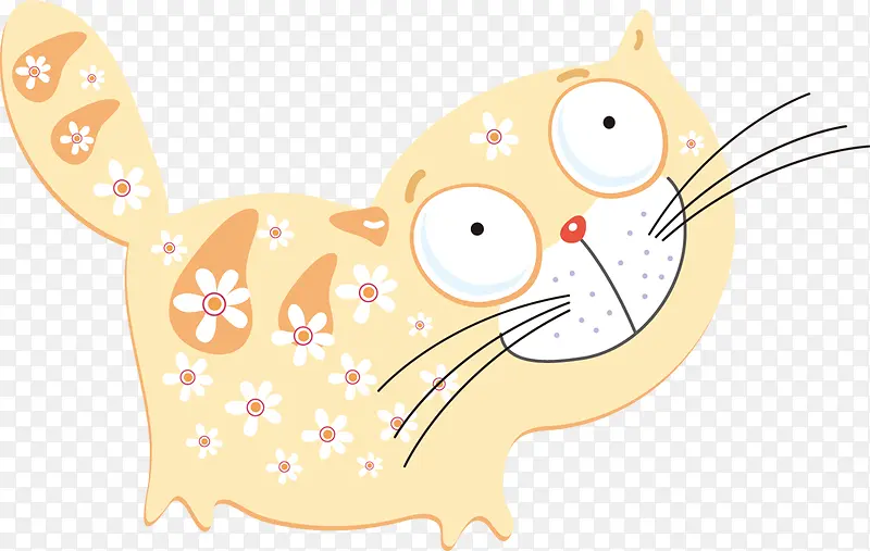 可爱黄色花纹小猫卡通图案
