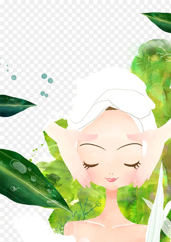 手绘清新卡通女孩