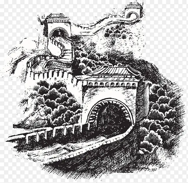 手绘长城
