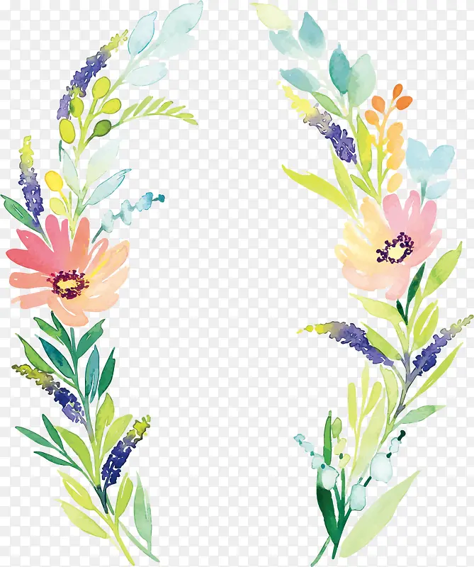 水彩画水仙花矢量