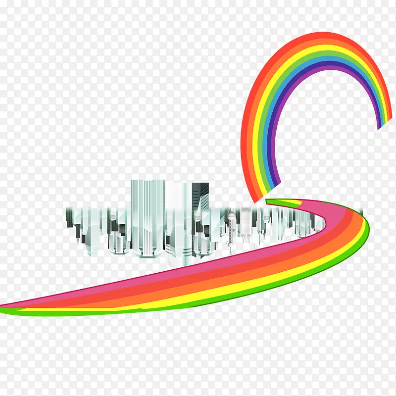 彩虹建筑前行PNG图片素材下载_图片编号ypaozpwb-免抠素材网