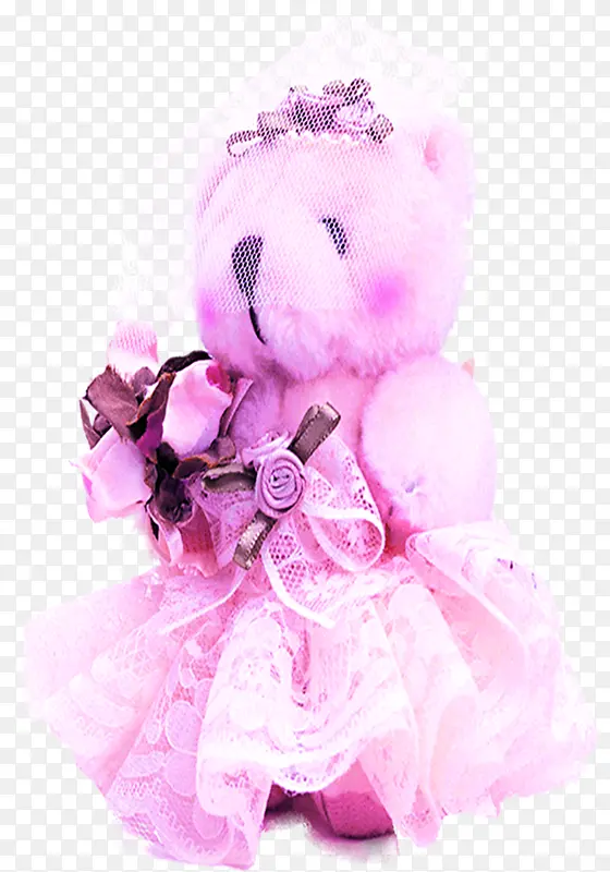 粉色卡通婚礼小熊