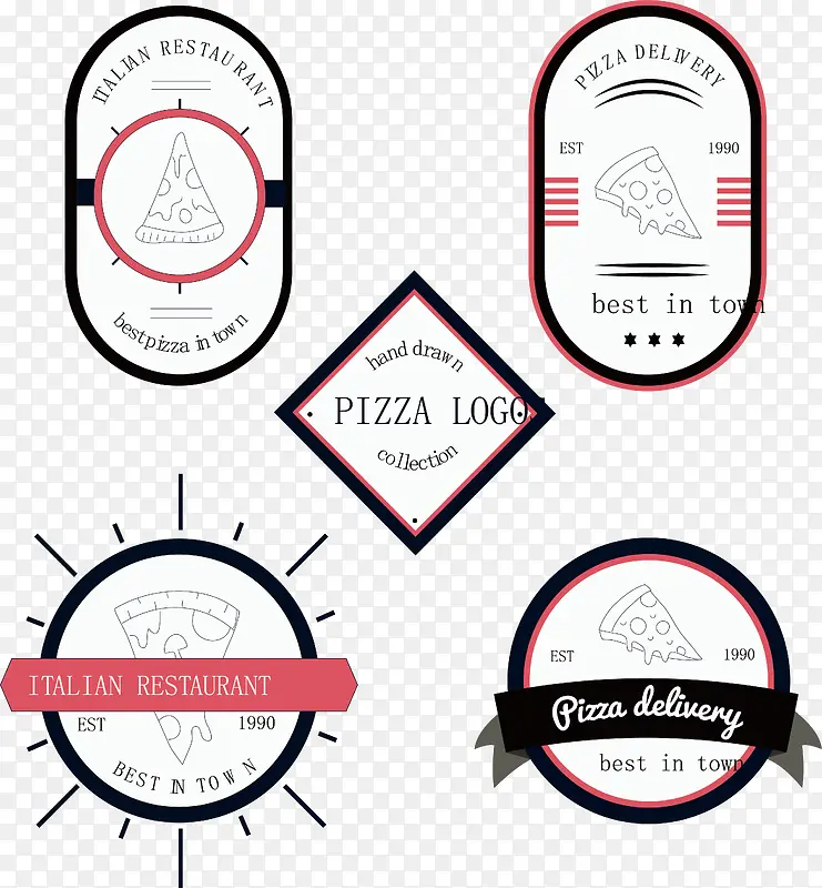 创意披萨logo设计