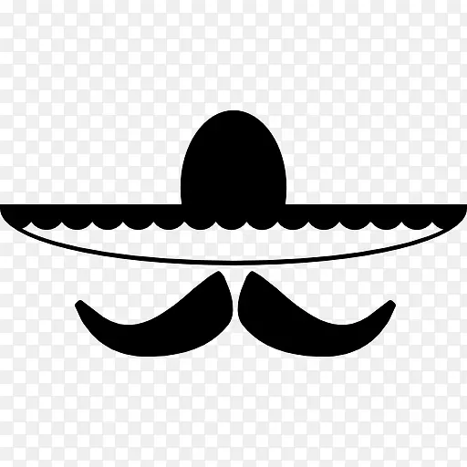 墨西哥帽和胡子图标