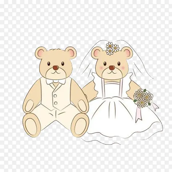 婚礼小熊玩偶