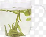 中秋节透明茶杯里的茶叶