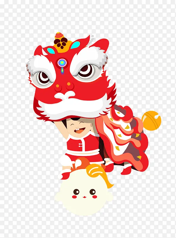 2017中国红传统节日舞狮