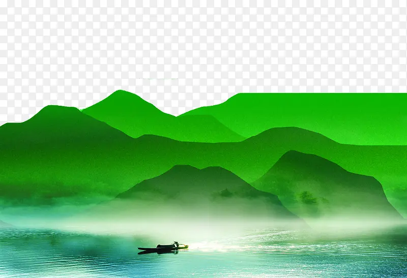 绿色的山水