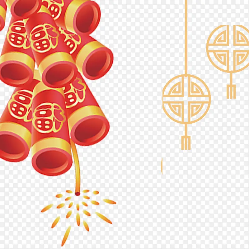 春节海报装饰鞭炮