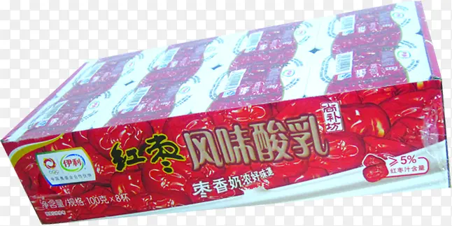高清摄影红色包装红枣酸奶