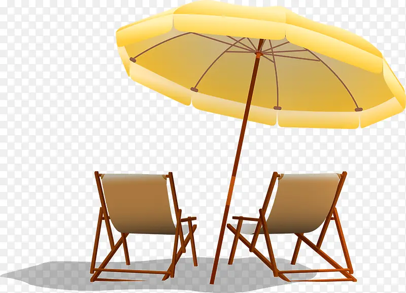 沙滩伞躺椅