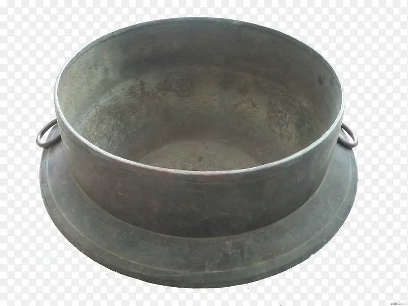 灰色古代铜锅