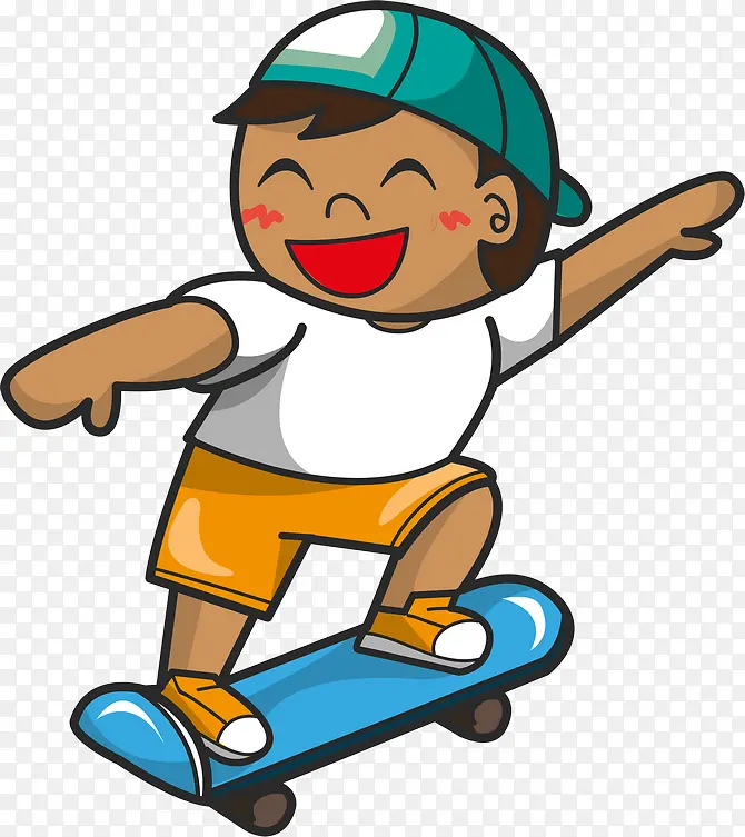 玩滑板的小孩