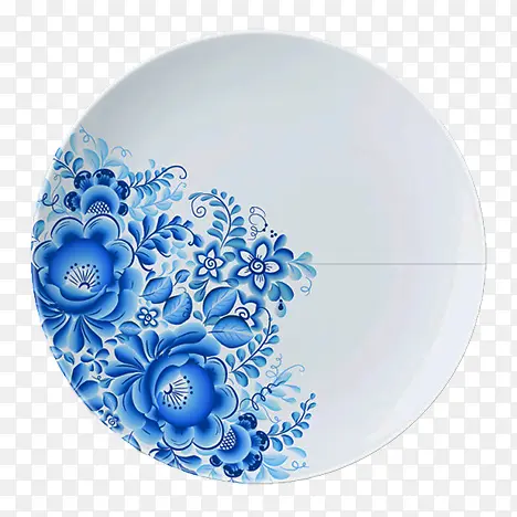 古典蓝色花朵碟子