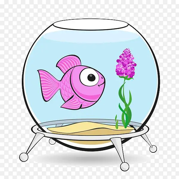 卡通鱼缸里的鱼