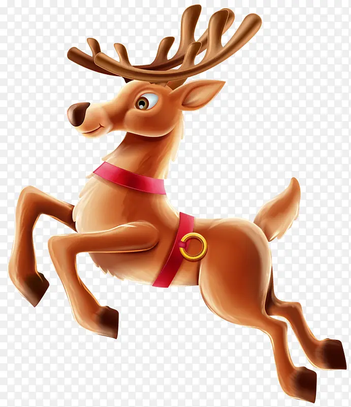 褐色圣诞节奔跑麋鹿