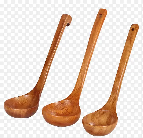 三把木头勺子