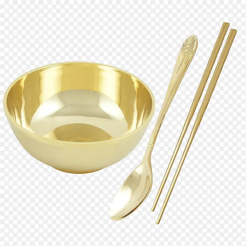 矢量金色碗筷子
