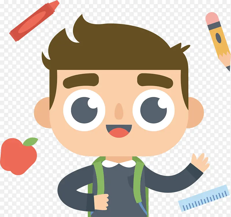 矢量图高兴的男孩