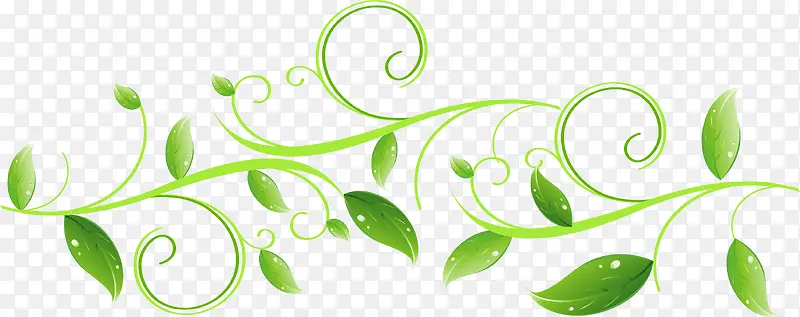 绿色清新树藤装饰图案