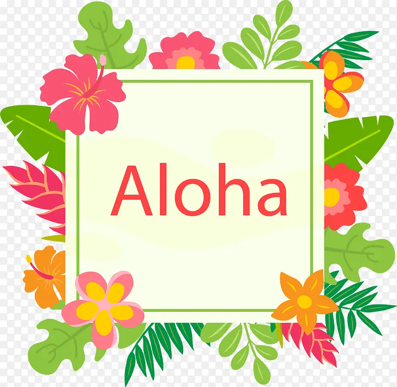 夏威夷花朵装饰框