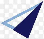蓝色三角形卡通飞机团队