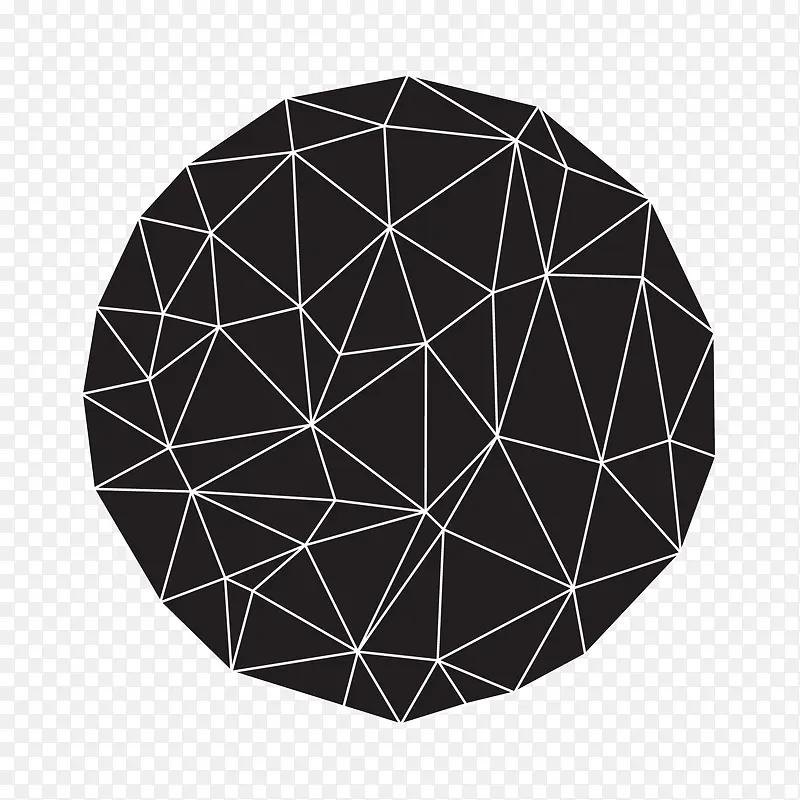 黑白球形线条纹理时尚元素