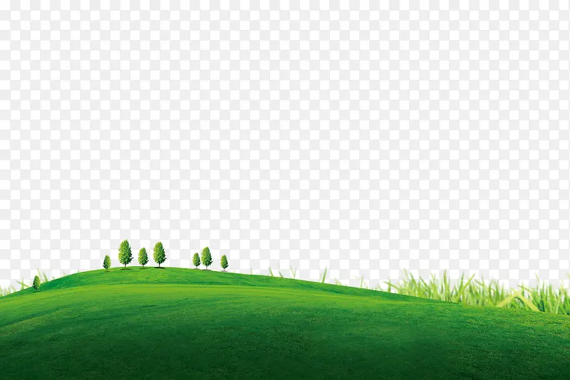 绿色山丘树木装饰边框