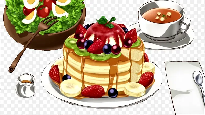 手绘美食餐点