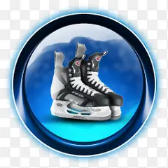 蓝色水晶圆形图标溜冰鞋