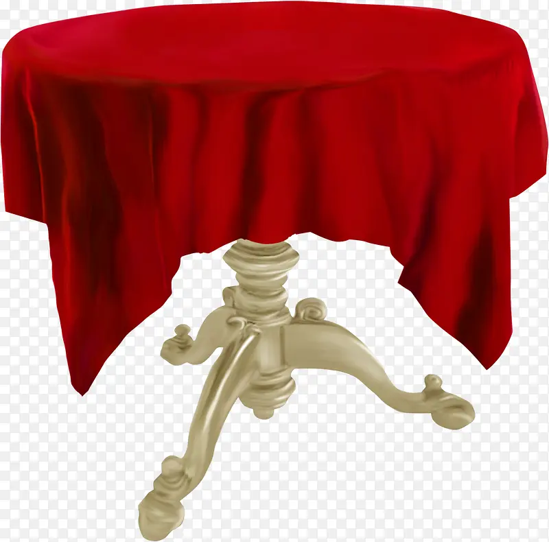 红色桌布桌子免抠图形下载