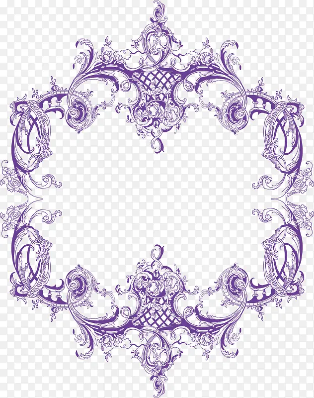 古典紫色花纹边框