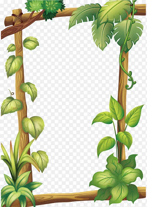 手绘植物边框