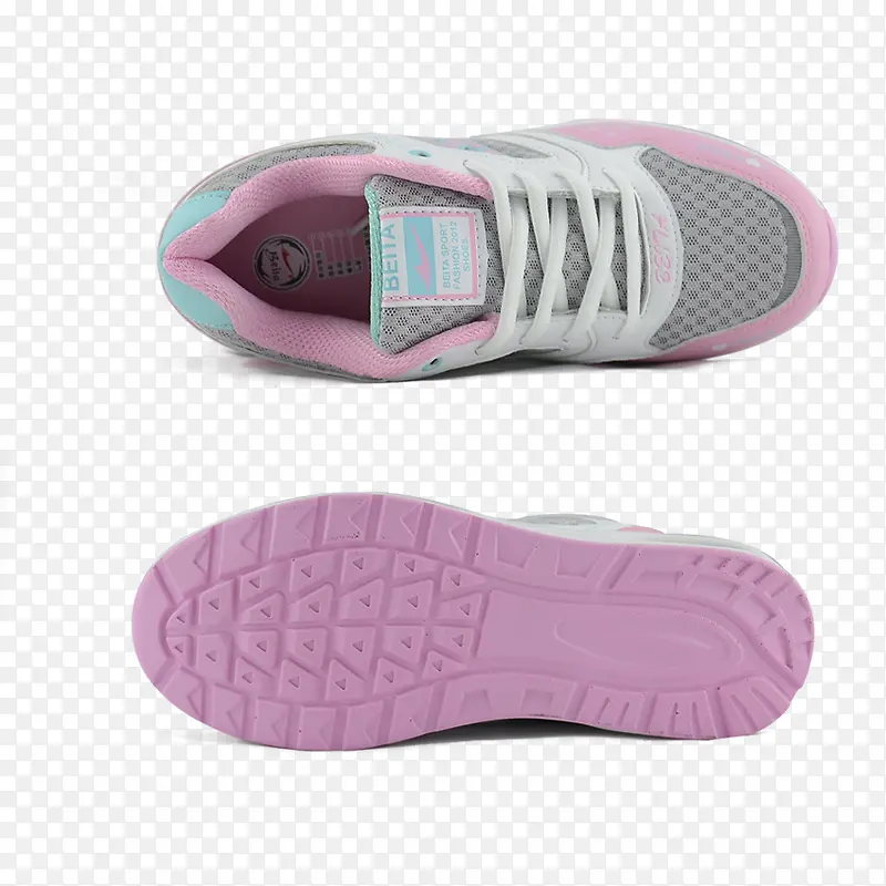 粉色运动鞋正反