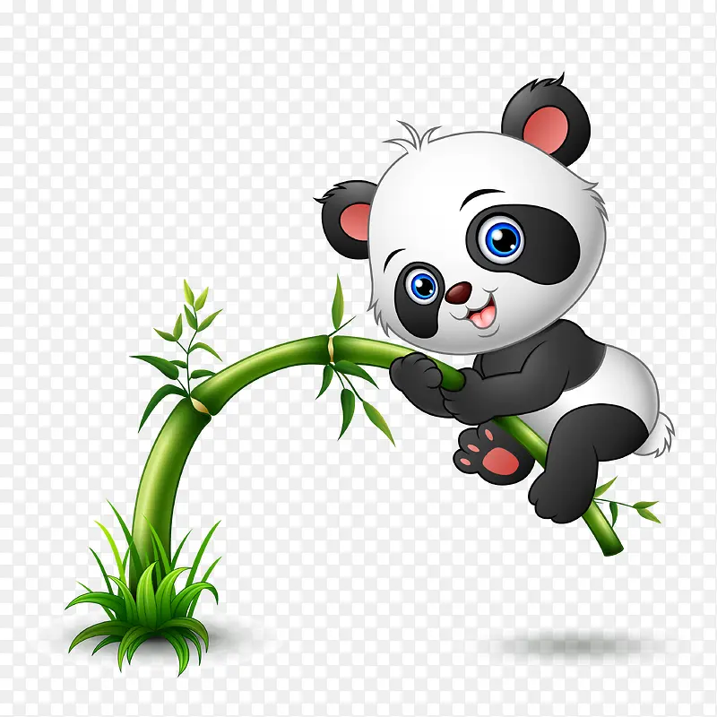 趴在竹子上的熊猫